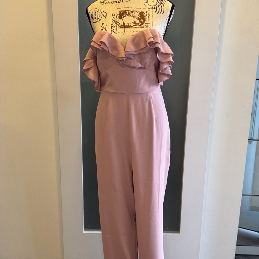Superdown Blush Ruffle Jumpsuit
